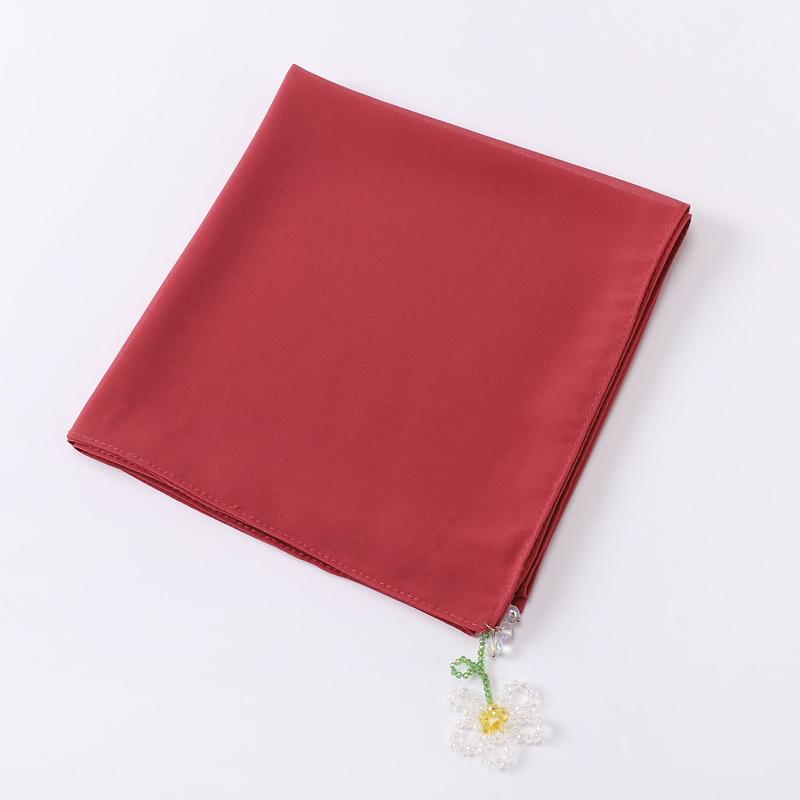 Product Introduction of Crystal flower pearl scarf | 90cm chiffon square | Hui sweet headscarf | Malaysian Internet red with | light luxury everything selendang  bahu sulam  shawl sahara  shawl selendang 11