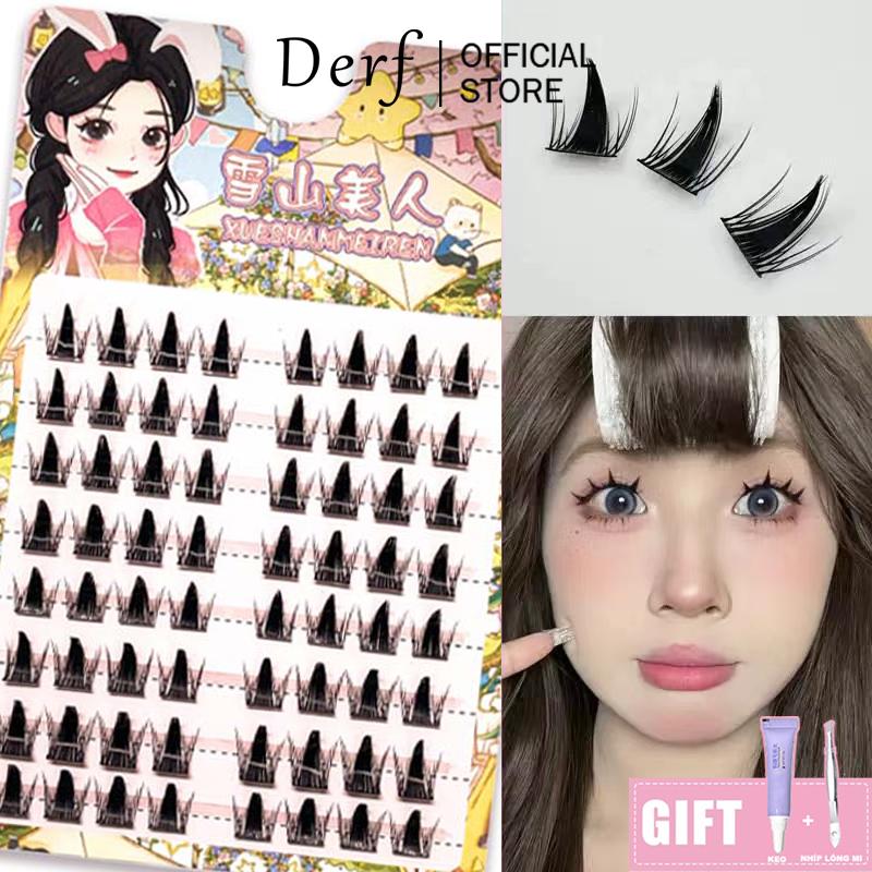 Lông Mi Giả Thoải Mái Và Không Trọng Lượng, mi giả anime, 10 Hàng, mi giả tách sợi, hoa hướng dương,12MM, Món quà miễn hí Keo dán lông mi + nhíp, eyelashes, Trang Điểm, Mỹ Phẩm