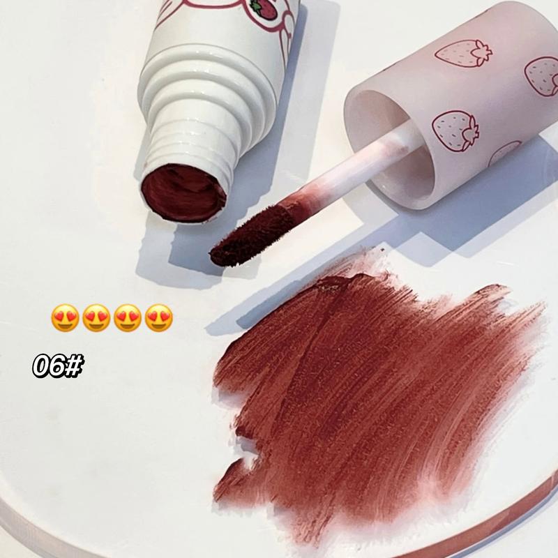 Son Môi Dạng Lỏng Mờ, 6 Màu, Nâu, Hồng, Men, Dễ Thương, Dâu Tây, Không Thấm Nước, Nhung, Khỏa Thân, Đỏ, Bùn, Má, Phấn Đỏ, Mỹ Phẩm Cosmetic Trang Điểm 3