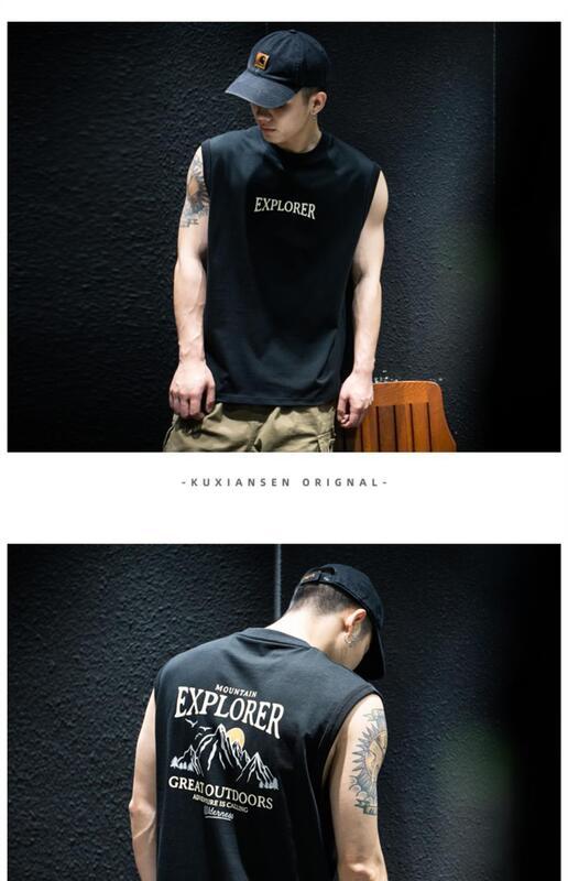 Product Introduction of Summer Sleeveless T-Shirt Vest For Men, Loose And Trendy Brand Ins, Large Size, Camisole, Half Sleeved, American Sports Short Sleeved T-Shirt 16