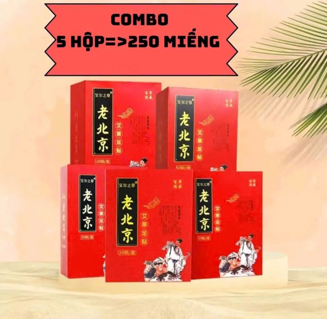 [ GIÁ SỈ ] [Combo 5 Hộp ] Miếng Dán Ngải cứu C dán lòng Bàn chân, Miếng Dán Chân Bắc Kinh Mặt Nạ Chân