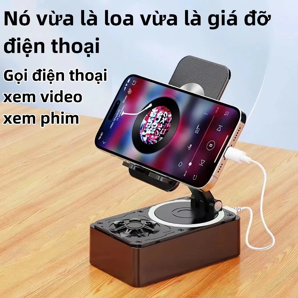 Giá đỡ điện thoại 3 trong 1 kèm sạc dự phòng và loa Bluetooth đa năng - Kem, Củ Loa Phụ Kiện