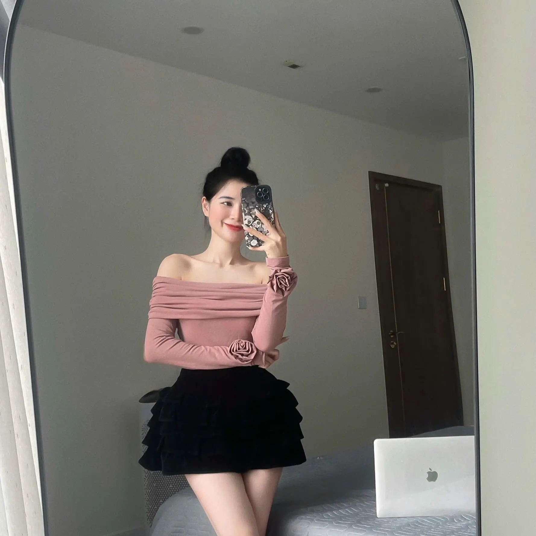 CV03- Chân váy nhung tầng form nhỏ