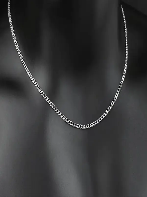Men's Street Trend Minimalist Chain Necklace, Vintage Retro Trendy Matching Necklace, Chic Jewelry As Birthday Gift for Boyfriend 4