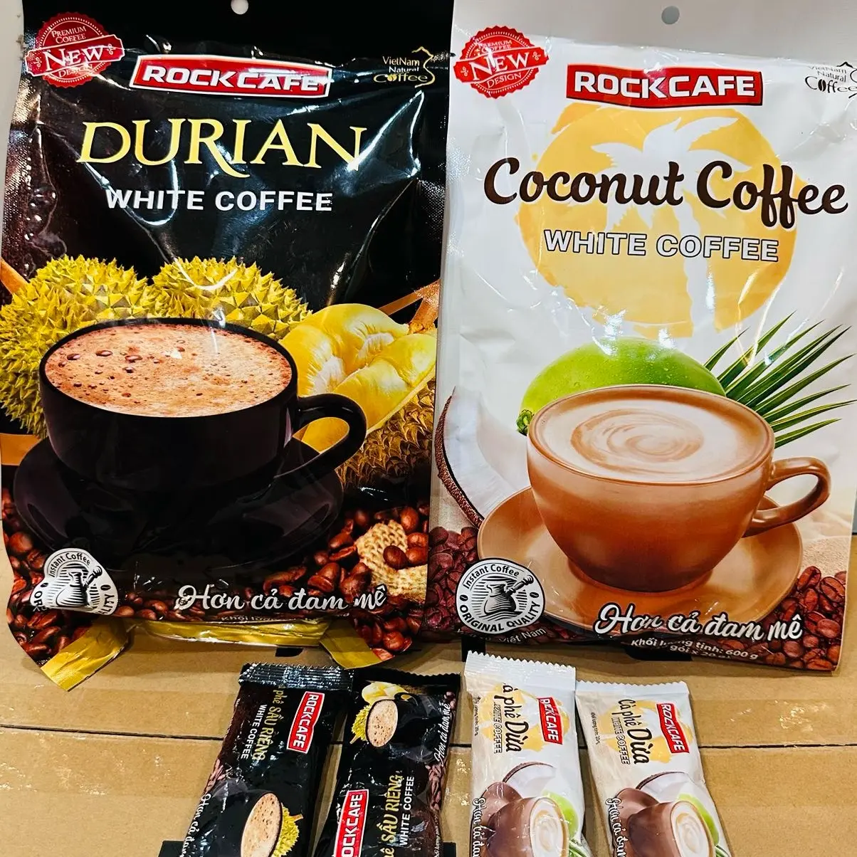 ( COMBO 2 TÚI KẾT HỢP) 1 TÚI CÀ PHÊ SÂU RIÊNG + 1 TÚI CÀ PHÊ DỪA ROCK CAFE