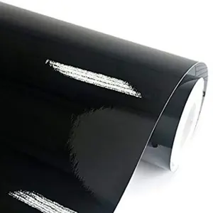 Wrapping motor - Sticker Skotlet Hitam Glossy Glosi skotlet motor mobil lebar 45cm