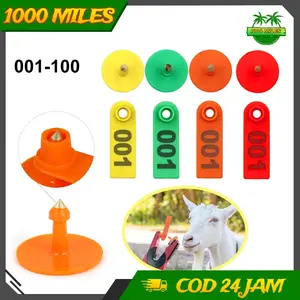 100pcs Eartag Set Nomor 001-100 Untuk Sapi Kambing Babi Identifikasi Ternak Anti Lepas Peternakan
