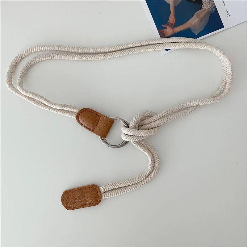 Product Introduction of Dây Chuyền Đeo Hông, Thiết Kế Dây Cotton Đơn Giản Và Dễ Phối Đồ Thắt Lưng Mỏng Thắt Nút Vòng, Dây Thắt Lưng Trang Trí, Màu Trắng Rừng, Phong Cách Mới, Thích Hợp Cho Trang Phục Thường Ngày 6