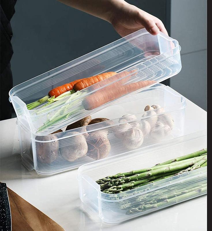 Product Introduction of 6L 3Tiers Stackable Kitchen Fridge Drawer Organizer Food Storage Container Heat and Cold Resistance BPA-Free PP Material 4