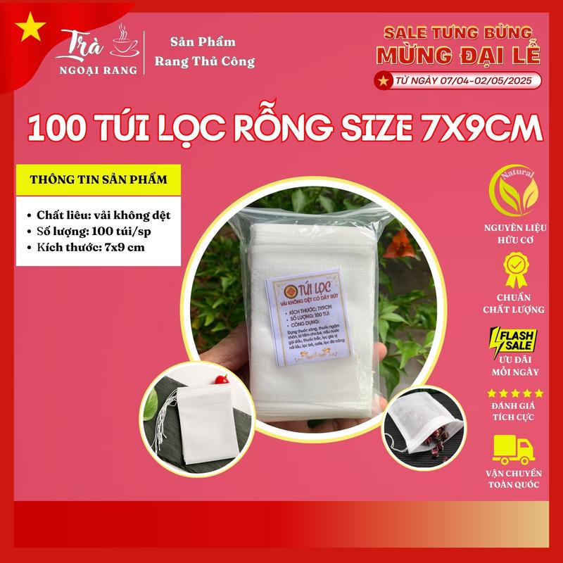 Trà Ngoại Rang - 100 Túi Lọc Rỗng  Trà - Cà Phê - Thảo Dược (7x9cm) Tea Nước Trà Chè