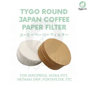 ROUND COFFEE PAPER BULAT FILTER JAPAN BLEACHED UNBLEACHED KERTAS SARING KOPI LINGKARAN UNTUK MOKA POT VIETNAM DRIP AEROPRESS PORTAFILTER WHITE BROWN PUTIH TYGO LIFE