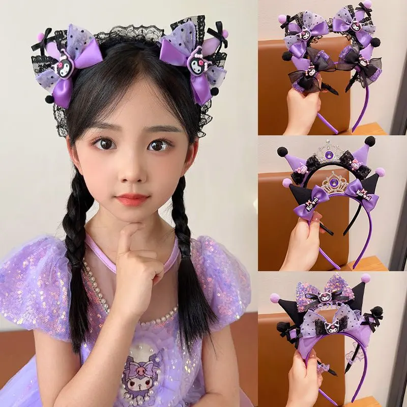 Băng Đô Trẻ Em Kuromi, Băng Đô Nơ Cho Bé Gái, Phụ Kiện Tóc, Kẹp Tóc Chống Trượt Cho Bé Gái Nhỏ Phụ Kiện Cài Tóc, Năm 2025