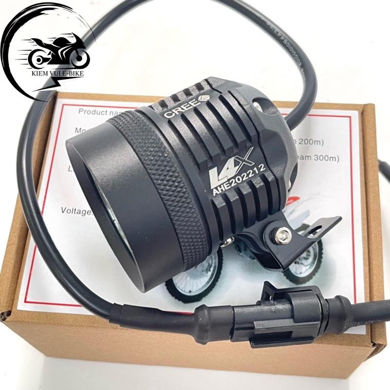  Đèn trợ sáng L4X chống nước chắc chắn vỏ kim loại cho xe máy xe điện màu đen 