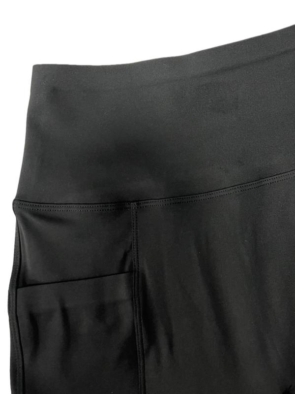 Sporty Women's Plain High Waist Flare Leg Sports Leggings, Comfy Pocket Design Bell Bottom Trousers for Yoga Gym Workout Running, Ladies Sportswear for All Seasons 5