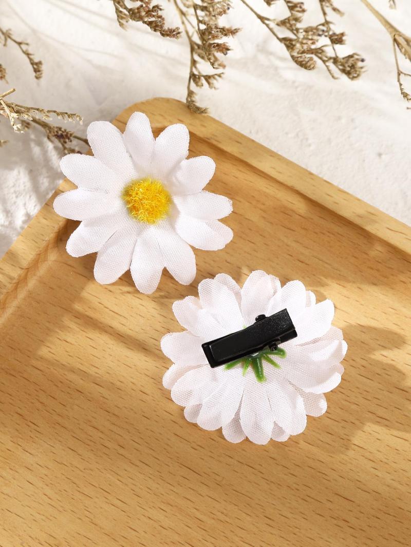 Product Introduction of 6pcs Boho Floral Decorative Hair Clips, Cute Sunflower Design Hair Accessories for Girls, Minimalist Headwear Suitable for Hair, Fashion Hair Accessories for Party, Daily Clothing Decor 7