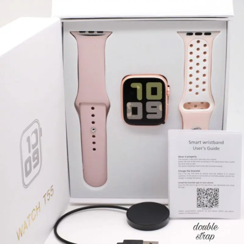 Jam tangan SMARTWATCH T55 T500 Double strap bisa telfon dan ganti walpaper / Smartwatch Y68 Bluetooth 1