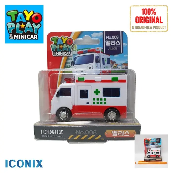 ICONIX TAYO THE LITTLE BUS PLAY MINICAR ALICE AMBULANCE KOREAN TOYS