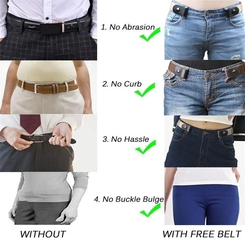 Product Introduction of Minimalist Solid Color Buckle-Free Belt, Fashion Adjustable Belt for Jeans Trousers, Clothes Accessories 18