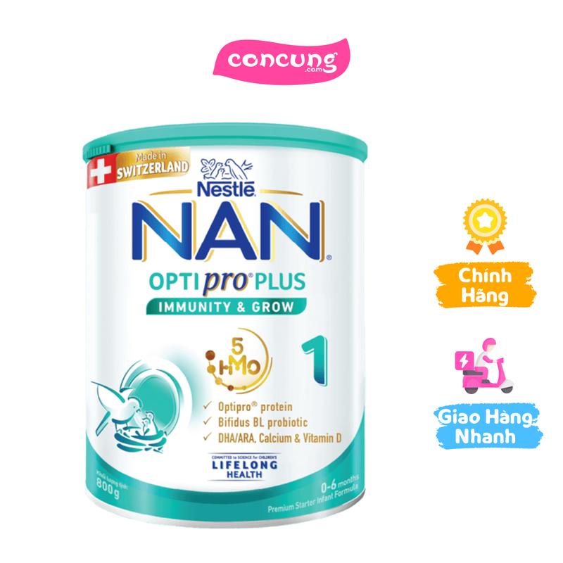 Sữa công thức Nestlé NAN OPTIPRO PLUS số 1 cho bé từ 0-6 tháng tuổi, 800g