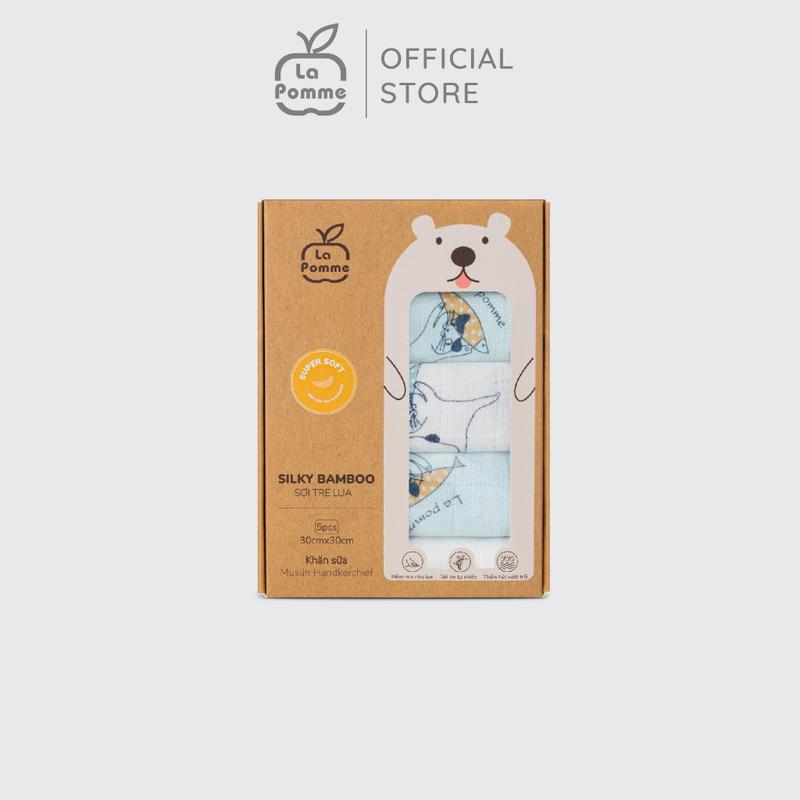 Set 5 Khăn sữa sợi tre lụa La Pomme phối màu 30x30cm - Fairy World