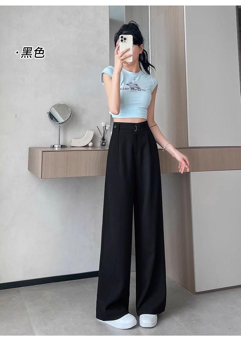 Product Introduction of Quần Âu Cao Cấp Màu Xám, Dành Cho Nữ, Phổ Biến, Thích Hợp Cho Mùa Xuân Và Mùa Thu, Hàng Mới Về 2024, Cạp Cao, Ống Rộng, Thiết Kế Xếp Nếp, Quần Ong Lưng Cao 17