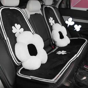 Bộ Lót Ghế Ô Tô Hình Cỏ 4 Lá Lông Thỏ Cao Cấp - Nột Thất Trang Trí Xe Hơi Sang Trọng