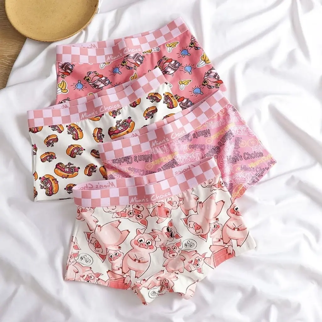 Quần Đùi Boxer Cotton, Thời Trang, Dành Cho Nữ, Kháng Khuẩn, Thoáng Khí, Dáng Rộng Vừa Vặn