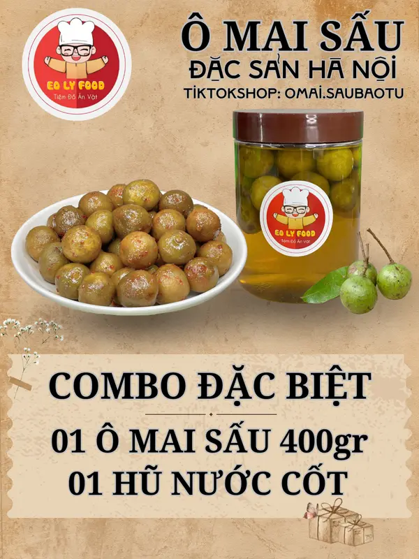 ( ĐẶC BIỆT ) Sấu giòn Chua Ngọt & Chua Cay + Nước cốt sấu ngâm - EOLYFOOD - Đặc sản Hà Nội 0
