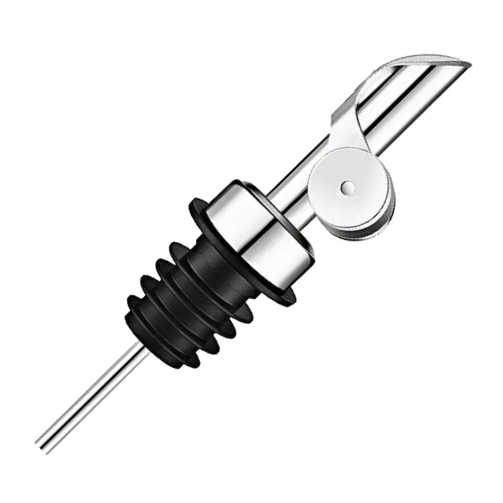 Nhwegnu Stainless Steel Wine Pourer Food Grade Liquor Pourer Stainless Steel Auto Wine Pourer Coffee Syrup Dispenser Gravity Flipping Dust Lid Olive Oil Liquor Bottles Metal Pour