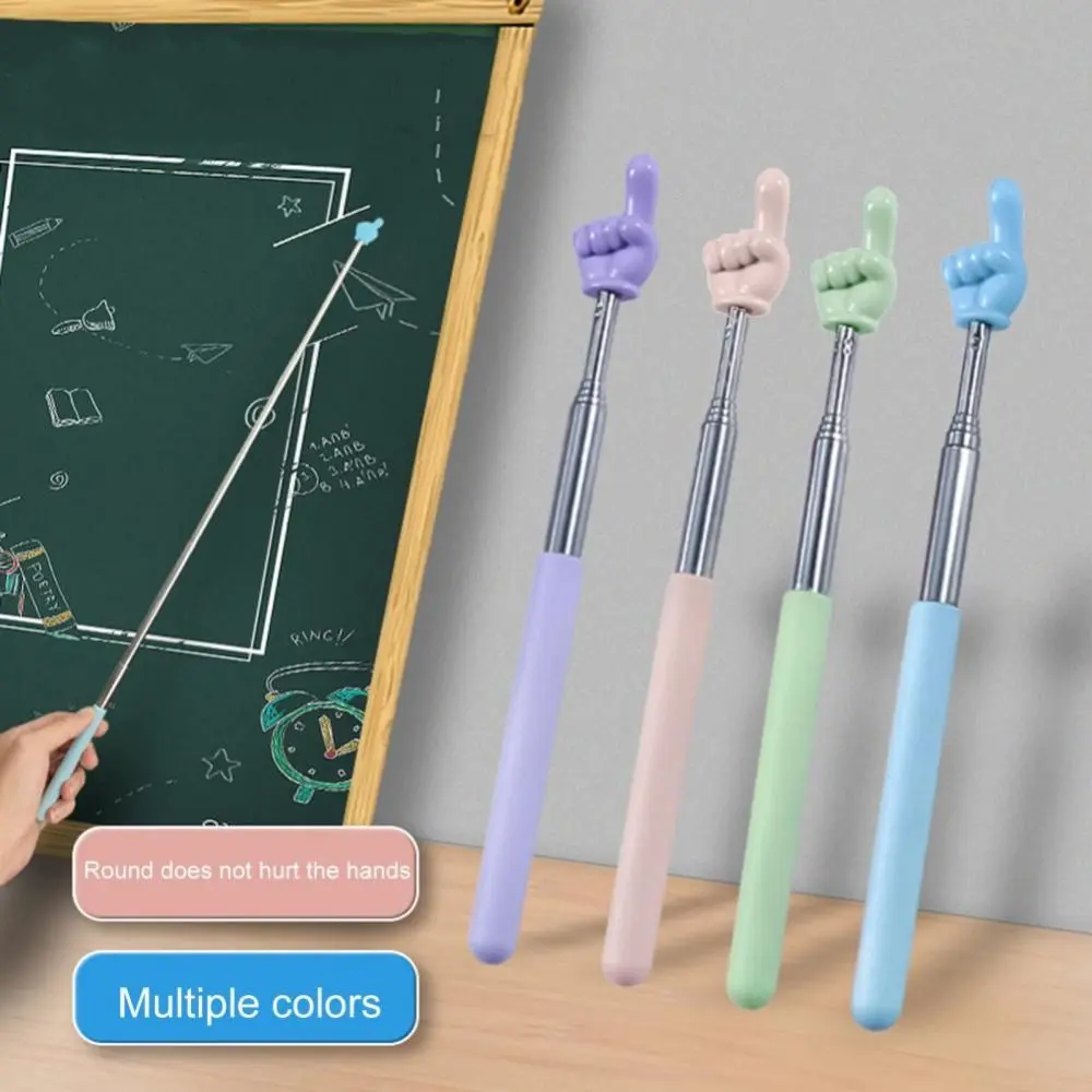 Teaching Stick Telescopic Reading Guide Pointer Retractable Finger Shape Teaching Pointer Stick Portable Mini Handheld Blackboard Presenter Stick School