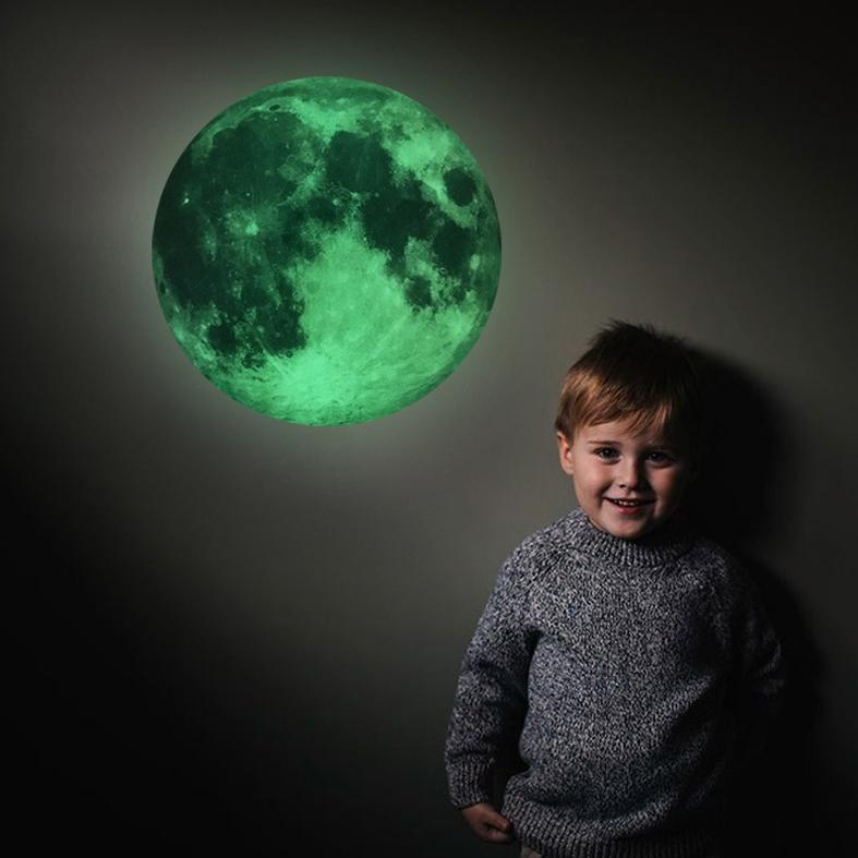 Product Introduction of Luminous Glow in the Dark Moon Wall Stickers PVC Removable Waterproof Wall Decals for Kids Room Bedroom Home Decor Multiple Sizes bentuk bulan 9