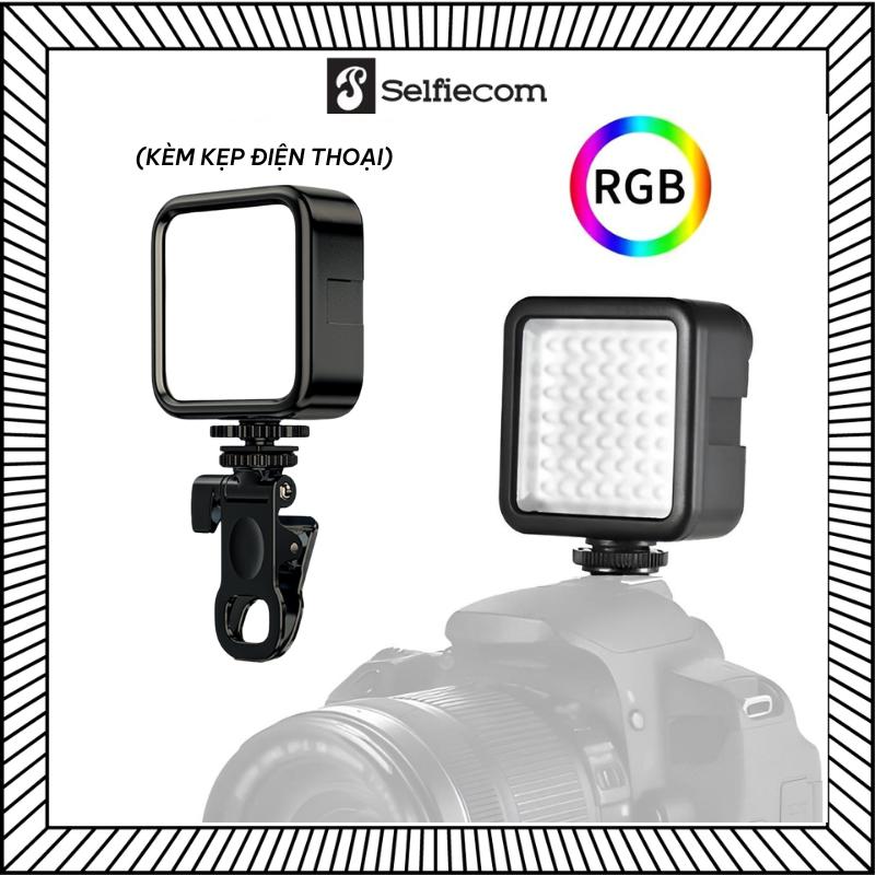 [HCM](Kèm kẹp điện thoại) Đèn RGB vuông hỗ trợ ánh sáng quay video, chụp ảnh selfie