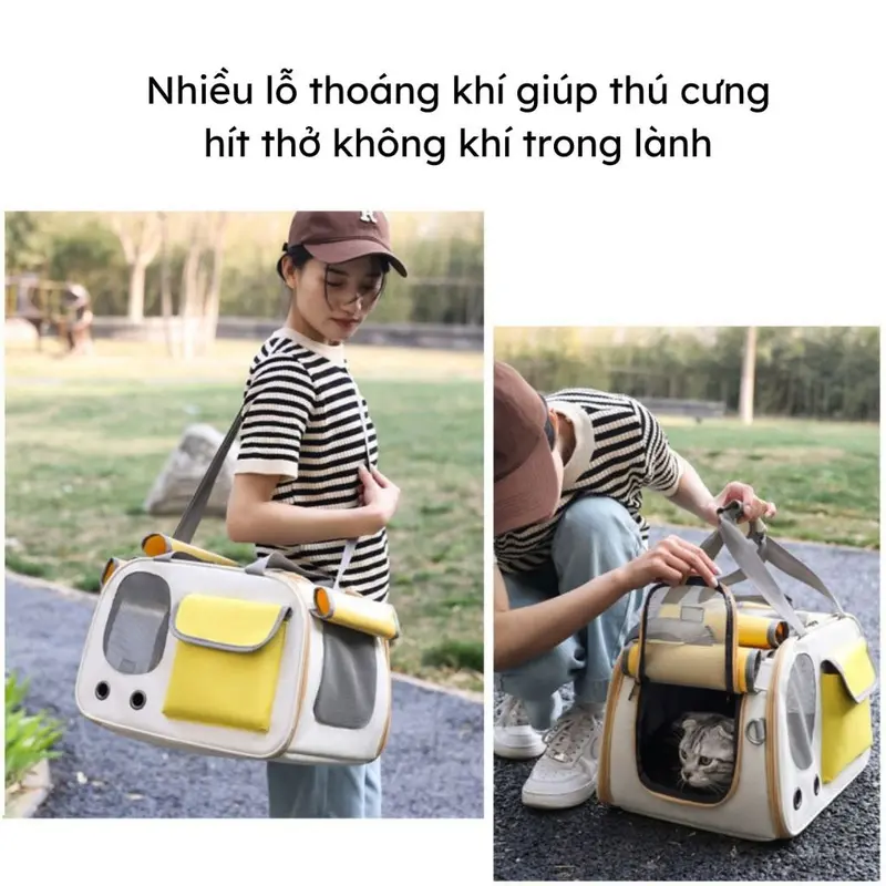 Túi Lưới vận chuyển chó mèo túi vận chuyển chó mèo dạng lưới thoáng mát kích thước lớn Hoshi Pet TVC06 2