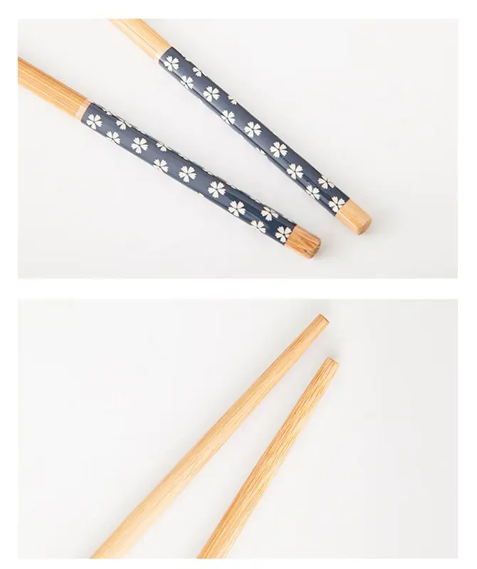 Sumpit Kayu Motif Bunga / Sumpit Kayu / Sumpit Kayu Bambu Motif Hiasan Bunga / Sumpit Makan Food Grade Plastik 4
