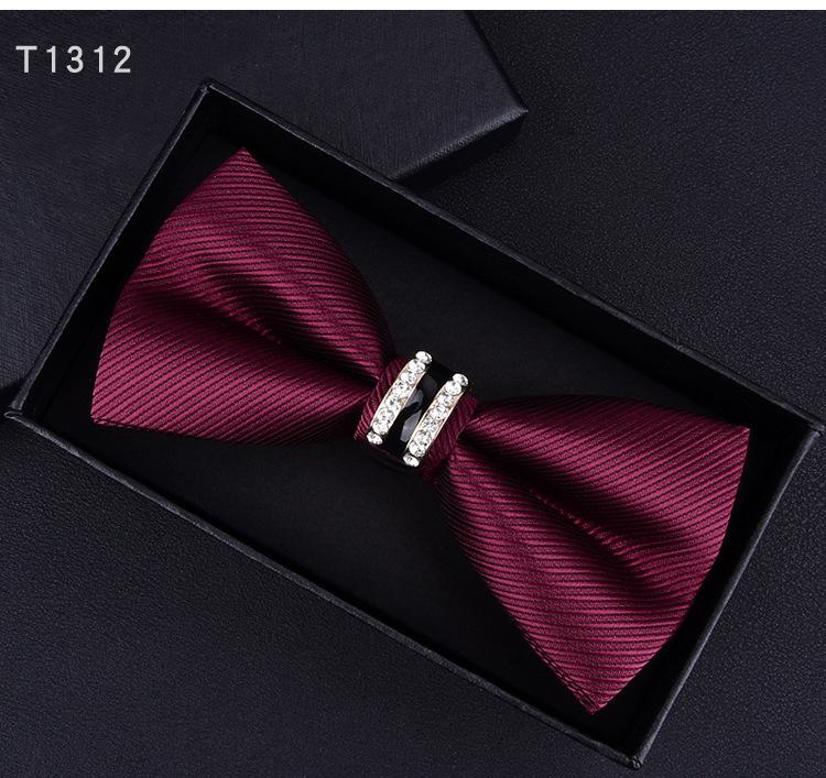 Product Introduction of 6*12cm Red Navy Blue Black Bow Ties Butterfly Banquet Polka Dot Floral Bowtie Accessories Double-layer Jacquard Business Gift Wedding for Men 33