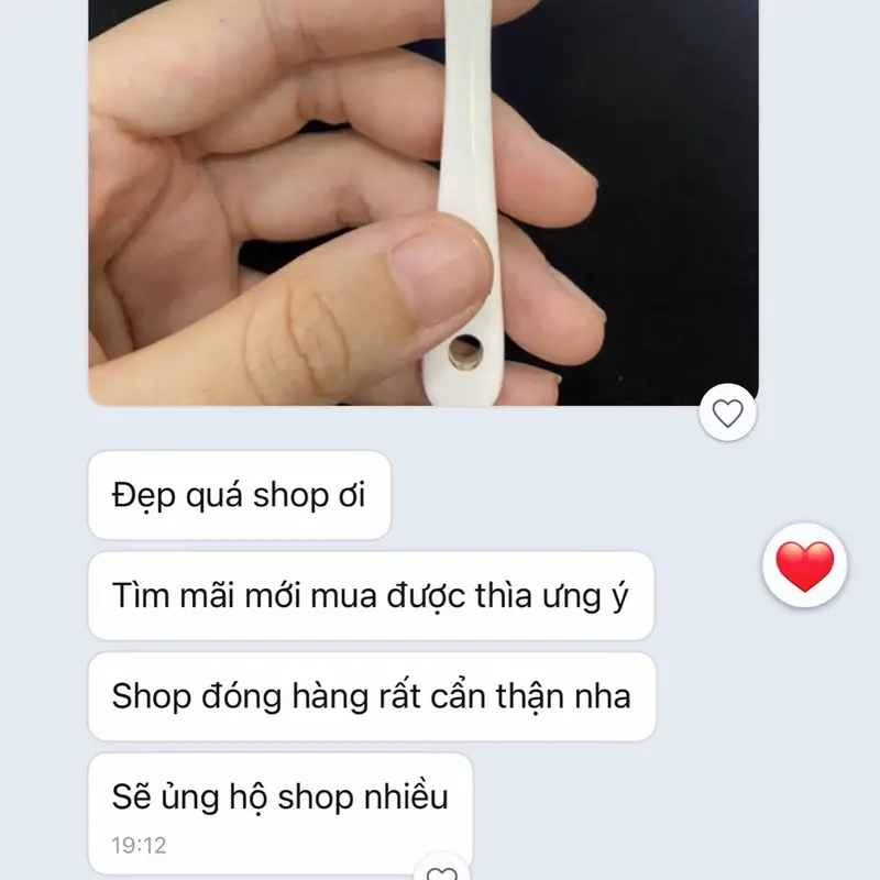 Thìa gốm sứ trắng  Thìa pha cafe  Sang trọng 8