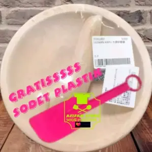 1 set cobek kayu jumbo BONUS limit plastik