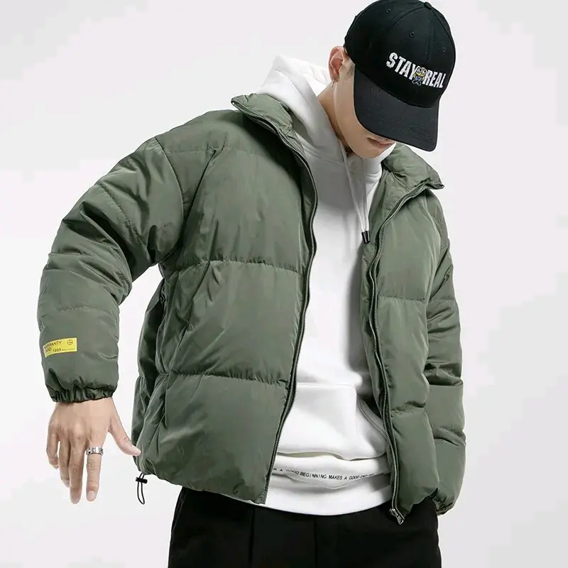 Jaket Puffer Gelembung Pria Tebal  Outdoor Dewasa Abu Hijau Waterproof Keren murah 5