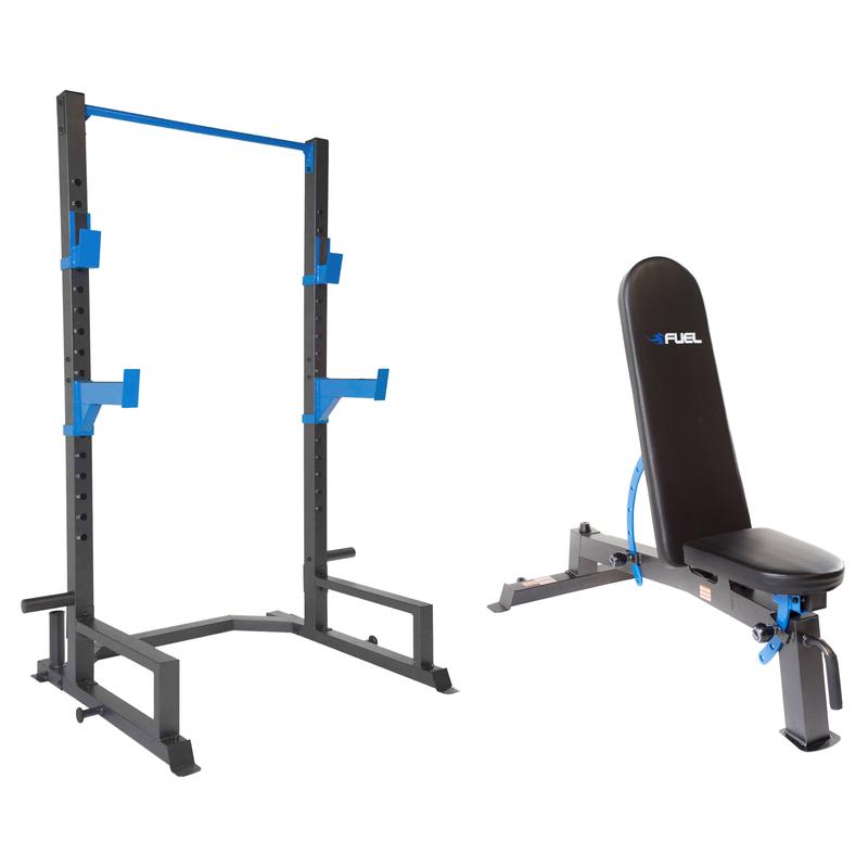 TikTok Shop Deluxe Power Cage with Fuel Adjustable FID Weight Bench