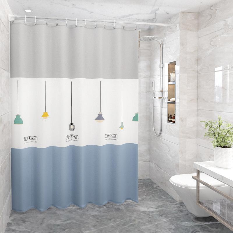 Rèm Tắm Chống Thấm Nước, Vách Ngăn Dày, Cho Phòng Tắm, Không Cần Khoan Lỗ, [YZV] 2