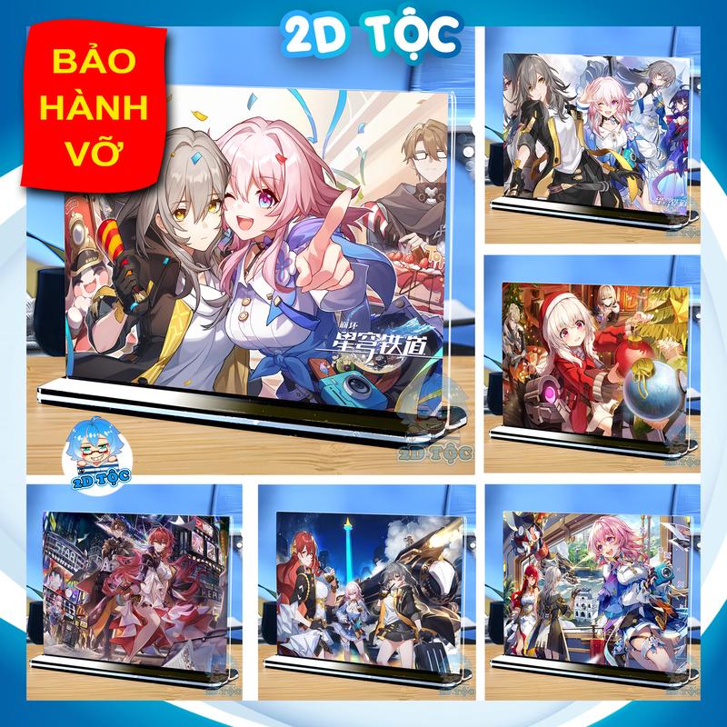 Khung ảnh Mica trong suốt Kích thước A4,A5 In hình Kafka, Silver Wolf Game Honkai: Star Rail (1) đế lùa màu đen 0