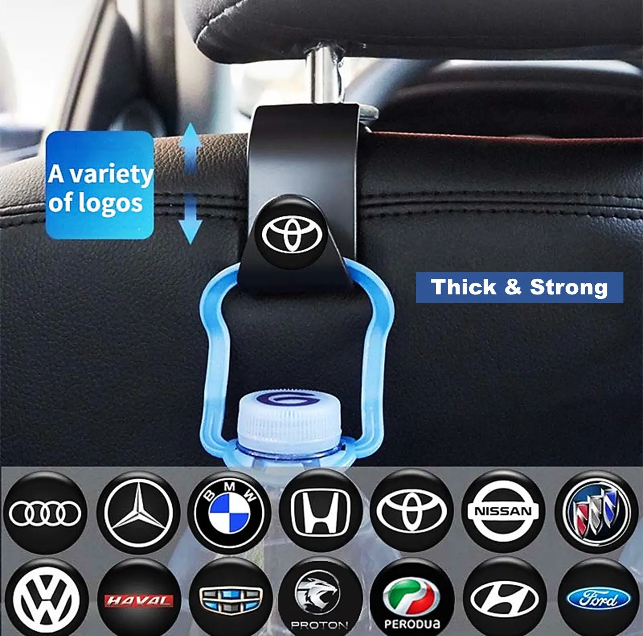 Car Luminous Headrest Hook Back Seat Vehicle Multifunction Car Hanger Bag Handbag Grocery Portable Kereta Perodua Proton Nissan Toyota Honda Hyundai Mercedes-Benz Axia Iris 2023 Vios Bezza Persona Saga City Accessories Accessory AutomotiveInterior