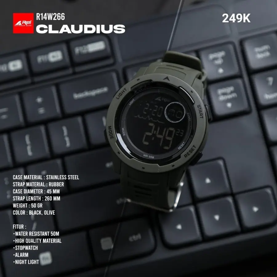 Jam Tangan Digital Pria Claudius Arei Outdoorgear
