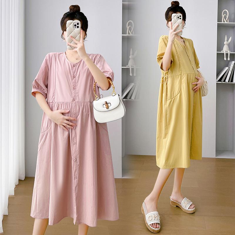 E69041# Pregnant Women Dress Korean Fashion Womens Dresses Stylish Summer Slim New Arrival Casual Dress Dress Pregnant 1