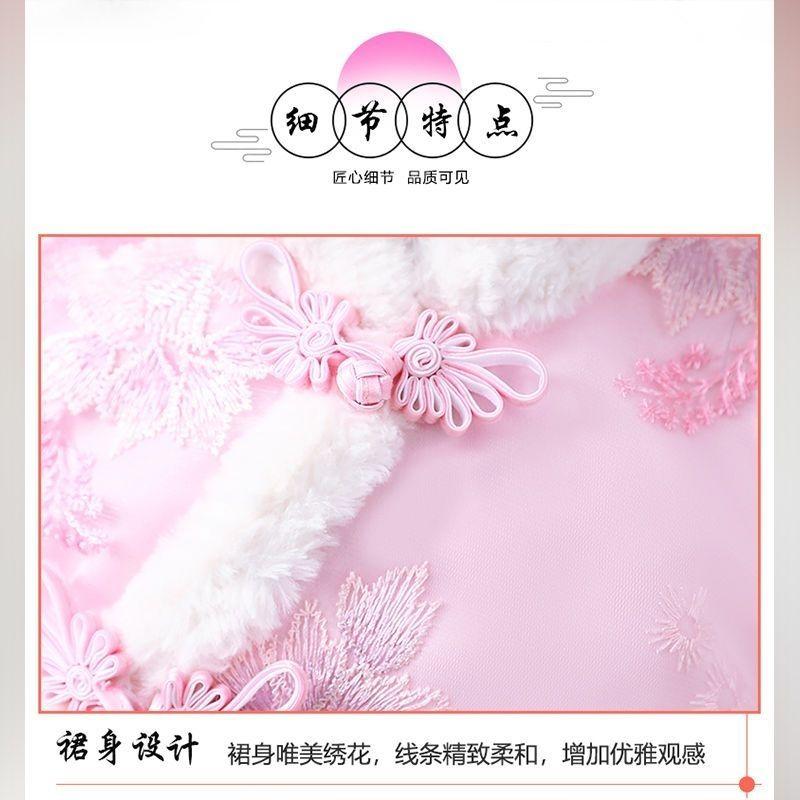 Product Introduction of Trang Phục Trung Quốc Hán Cho Bé Gái, Quần Áo Mùa Đông, Quần Áo Năm Mới, Phong Cách Trung Quốc, Bộ Đồ Đường Thiếu Niên, Lót Lông Cừu, Dày Dặn, Quần Áo Cổ Xưa, Váy Mùa Thu Và Mùa Đông 12