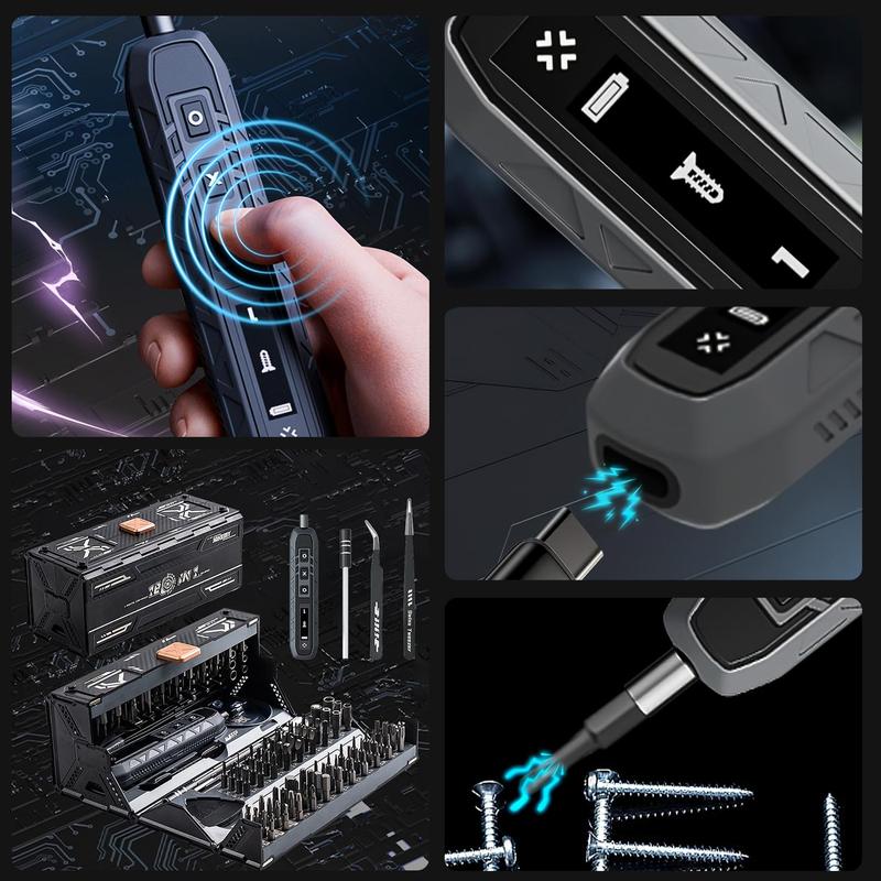 181 in 1 Electric Screwdriver Set, USB Rechargeable Electric Screwdriver with 3 Torque Settings, Professional Repair Tool Kit for Phone/Laptop/Camera/Watch 8