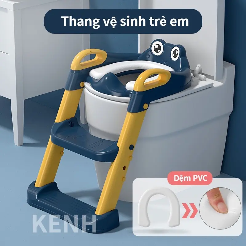 Thang bô vệ sinh, nắp thu nhỏ bồn cầu có thang cho trẻ em, kệ bồn cầu cho bé chất liệu cao cấp. Voi