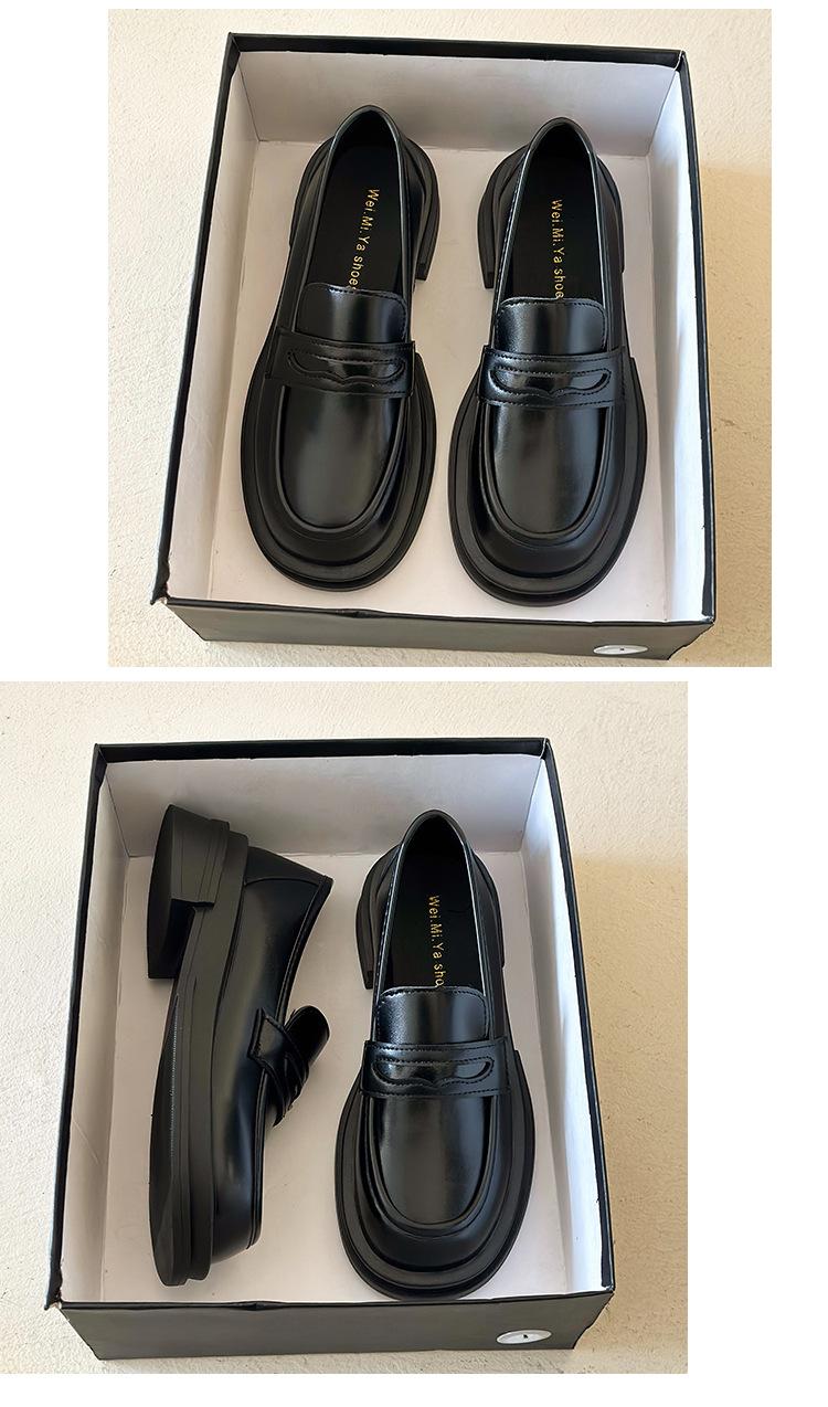 Product Introduction of Authentic Leather Loafers Women's 2024 Spring New Japanese JK Mary Jane Shoes Small Leather Shoes Slip-on Horsebit Buckle Pumps 26