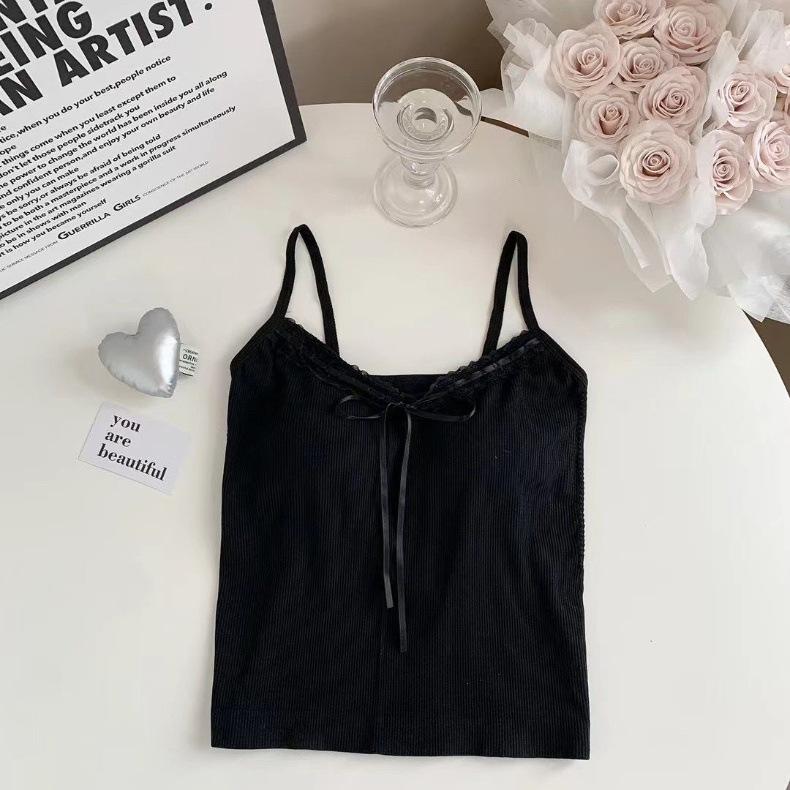 Product Introduction of Pure Desire Lace Tube Top Vest Female Summer Sweet Hot Girl Bow Slim-Fit Camisole Short Beautiful Back Tank-Top 19