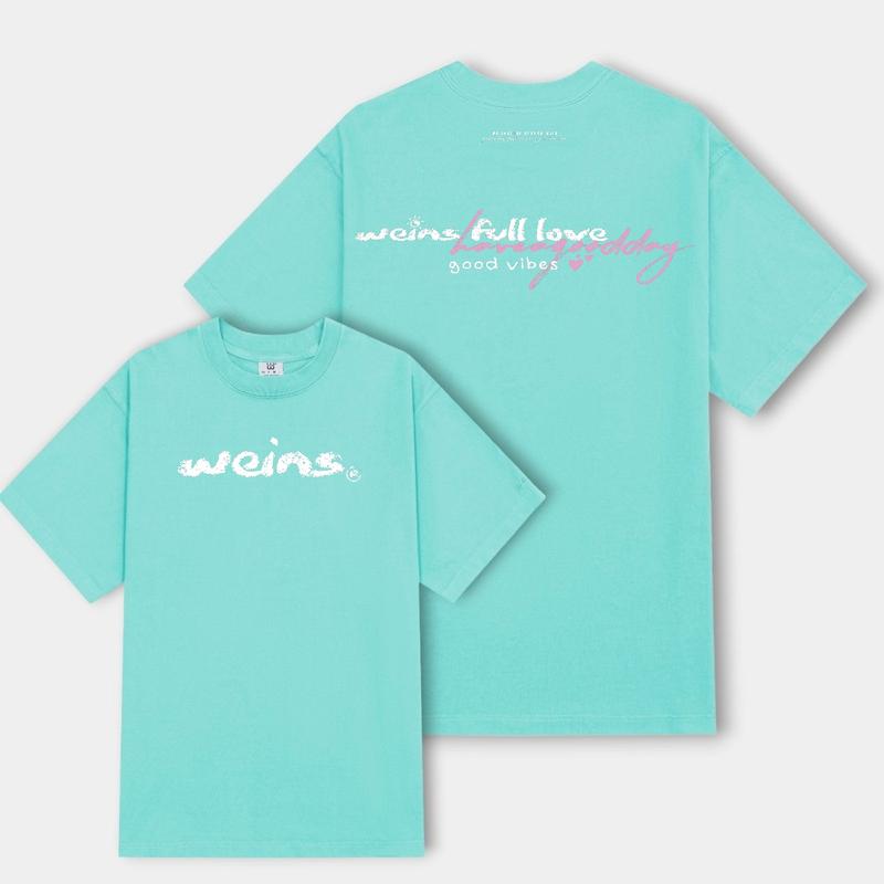 Áo thun local brand WEINS, mẫu áo Full Love chất cotton compact extra thấm hút thoáng mát, dáng áo phông rộng, cổ tròn, tay lỡ Unisex top nam nữ
